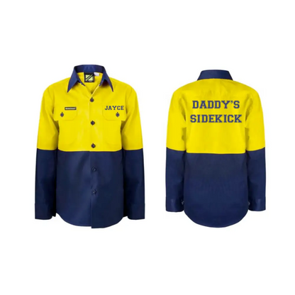 Kids Personalise hi vis shirt - Navy & Yellow - All Things Kids