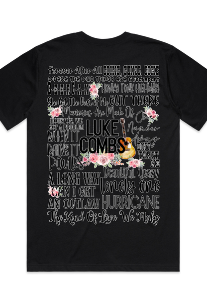 Luke Combs bulls head with songs tshirt - Clothing