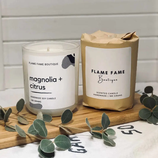 magnolia + citrus Scented Candle - Medium - Candles