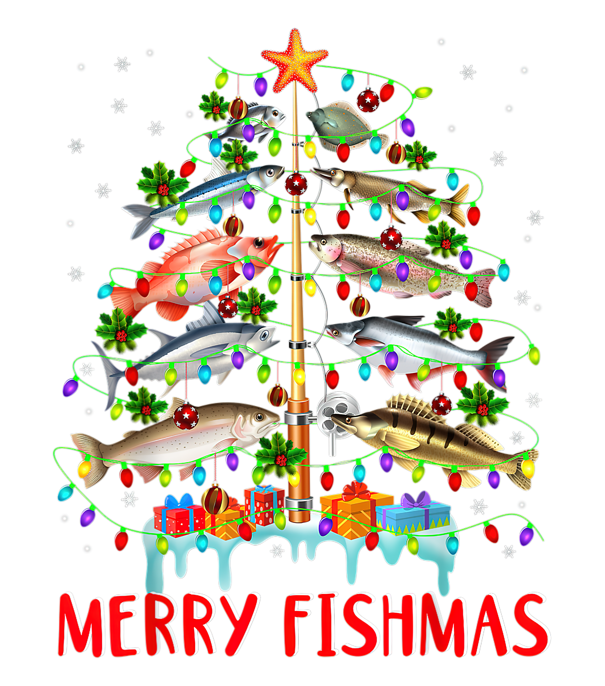 Merry Fishmas DTF print - Dtf and UV Dtf Prints