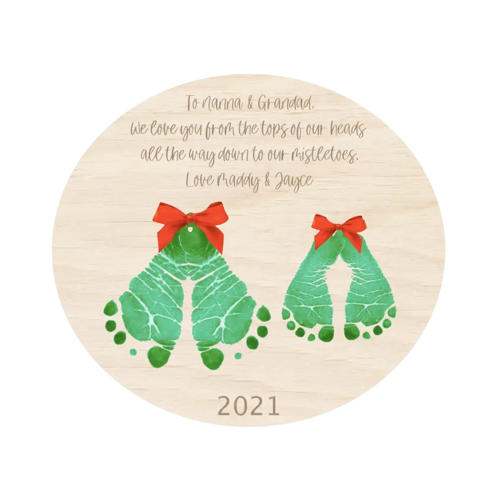 Mistletoes Christmas plaque - with thread - All Products