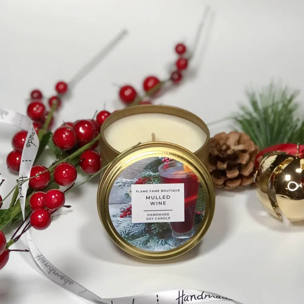 Mulled Wine Scented Christmas Candle - 4oz - Candles