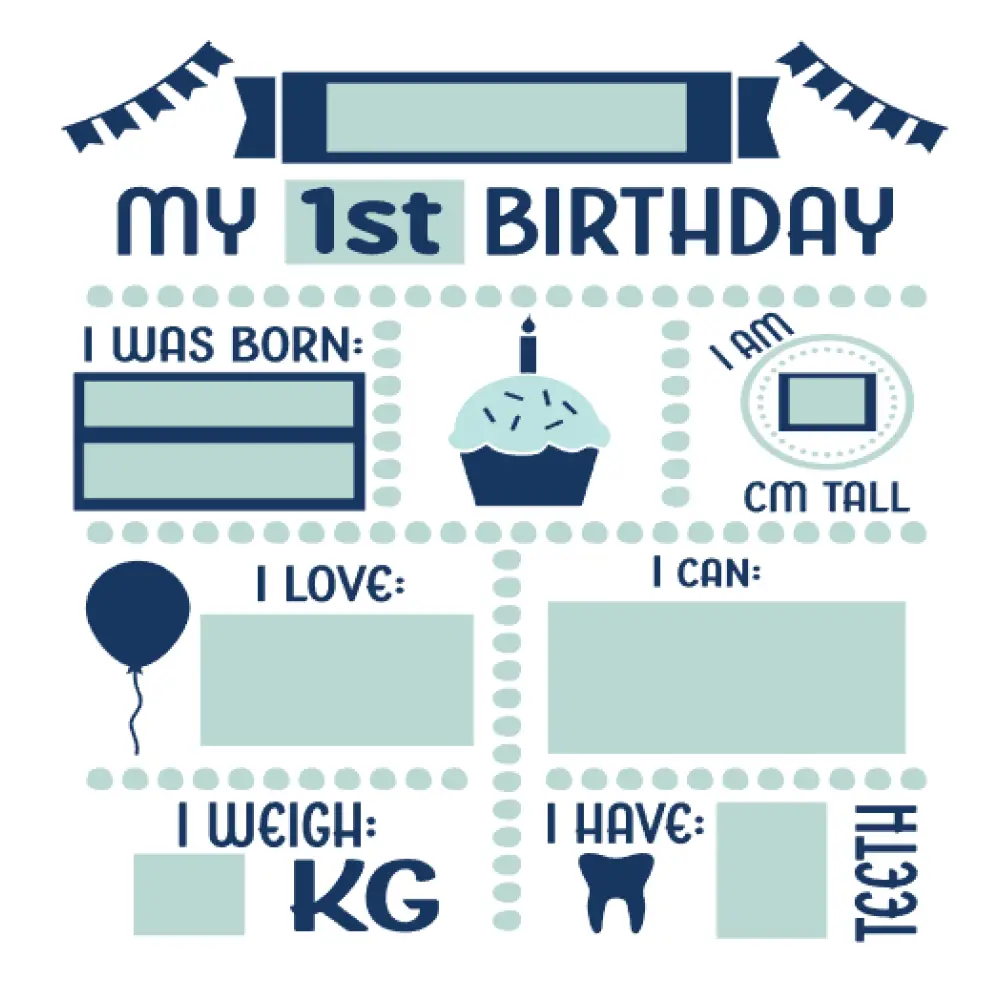 My First birthday milestone board - pinks - All things Party and Birthday