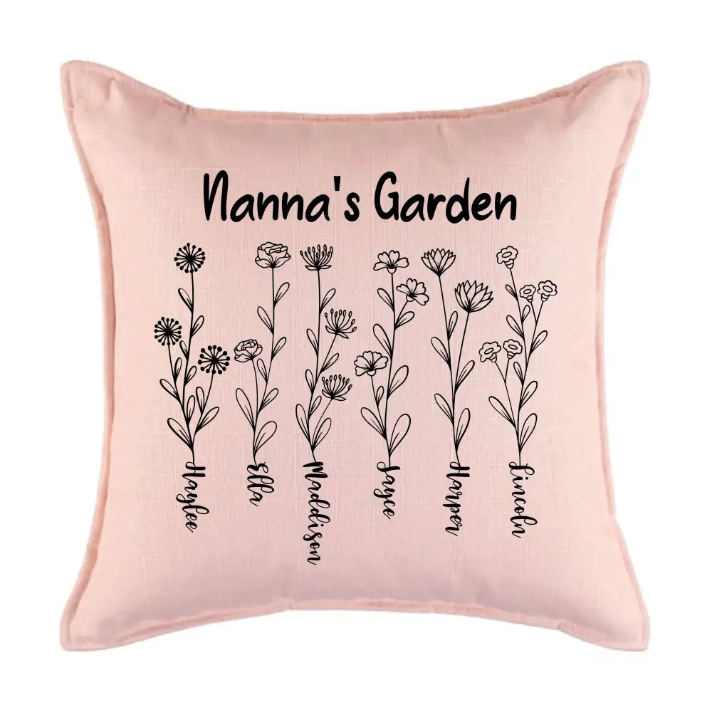 Nanna’s Garden cushion - blush - Mother’s day