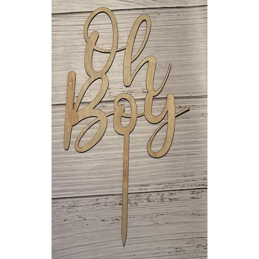 Oh Boy / Oh Girl Acrylic Baby shower cake topper - Black / Gloss Acrylic / Oh Boy - All things Party and Birthday