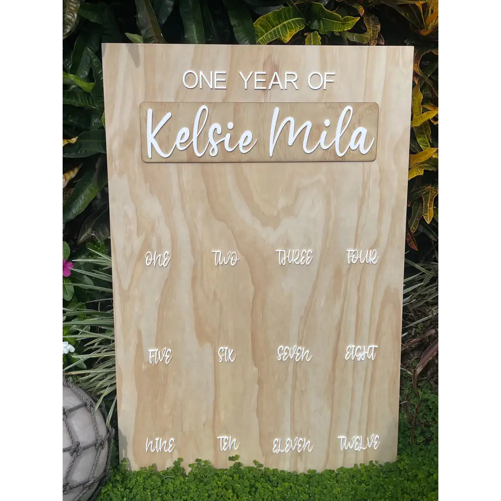 One Year Of …. Birthday Board - Wooden and acrylic writing - All things Party and Birthday