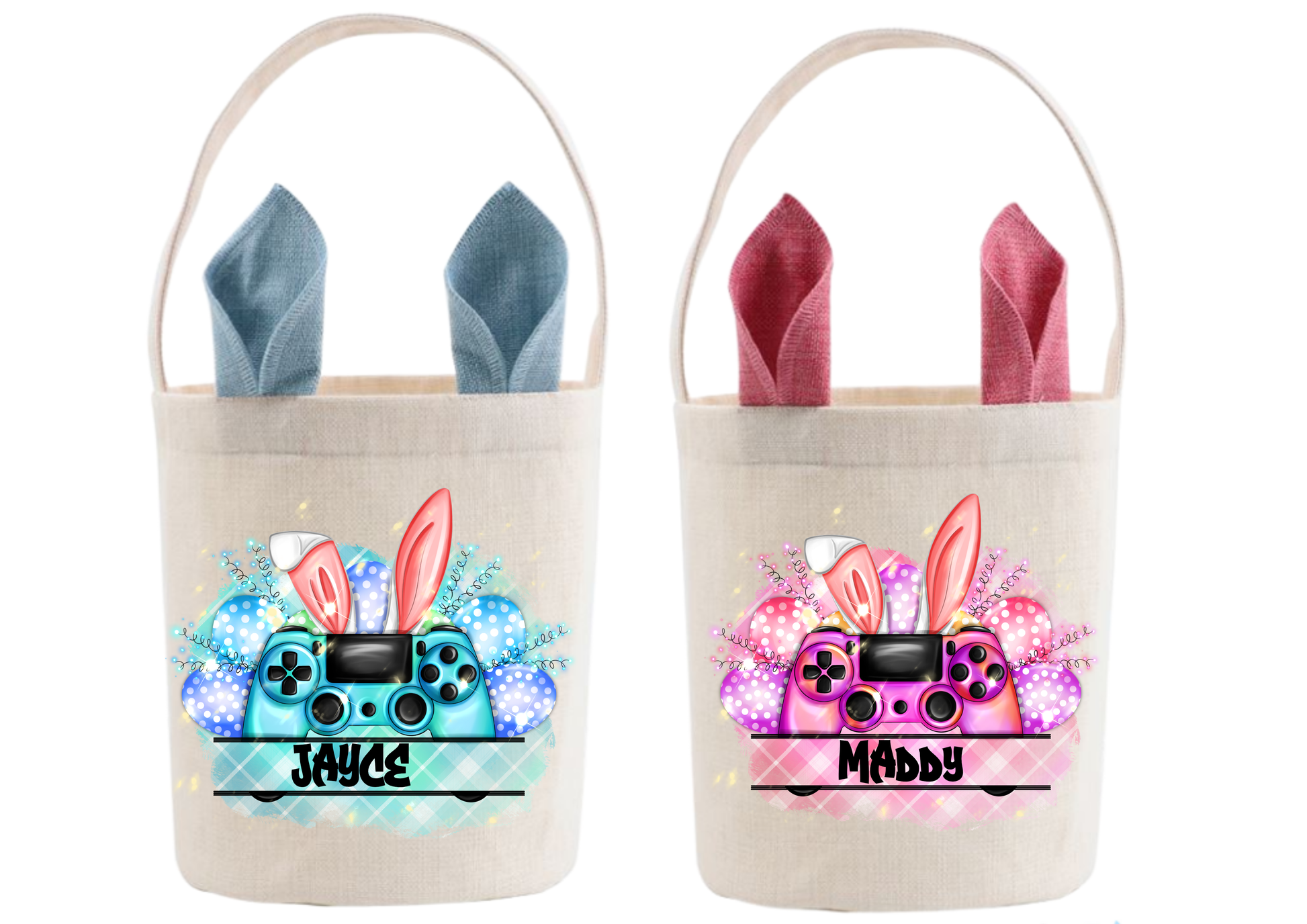 Personalised easter basket - Blue / Easter Gamer blue