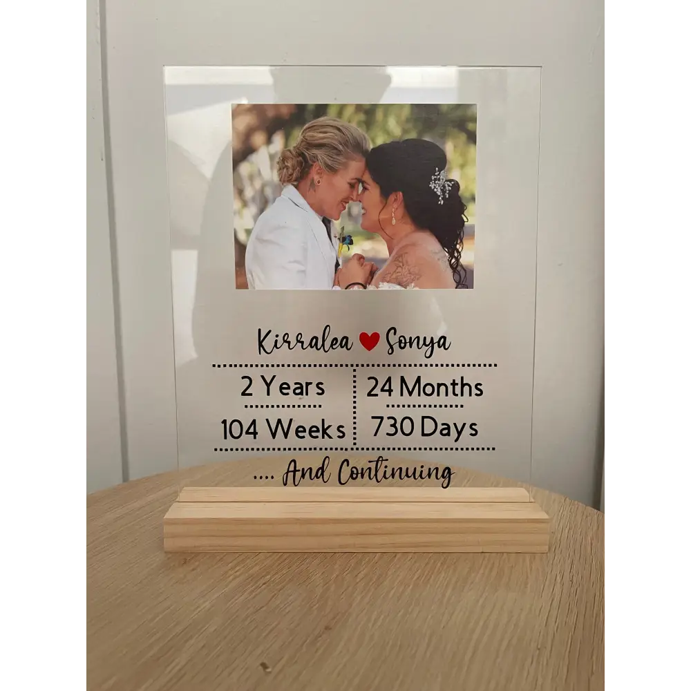 Personalised year anniversary plaque - 1 yr - All Products