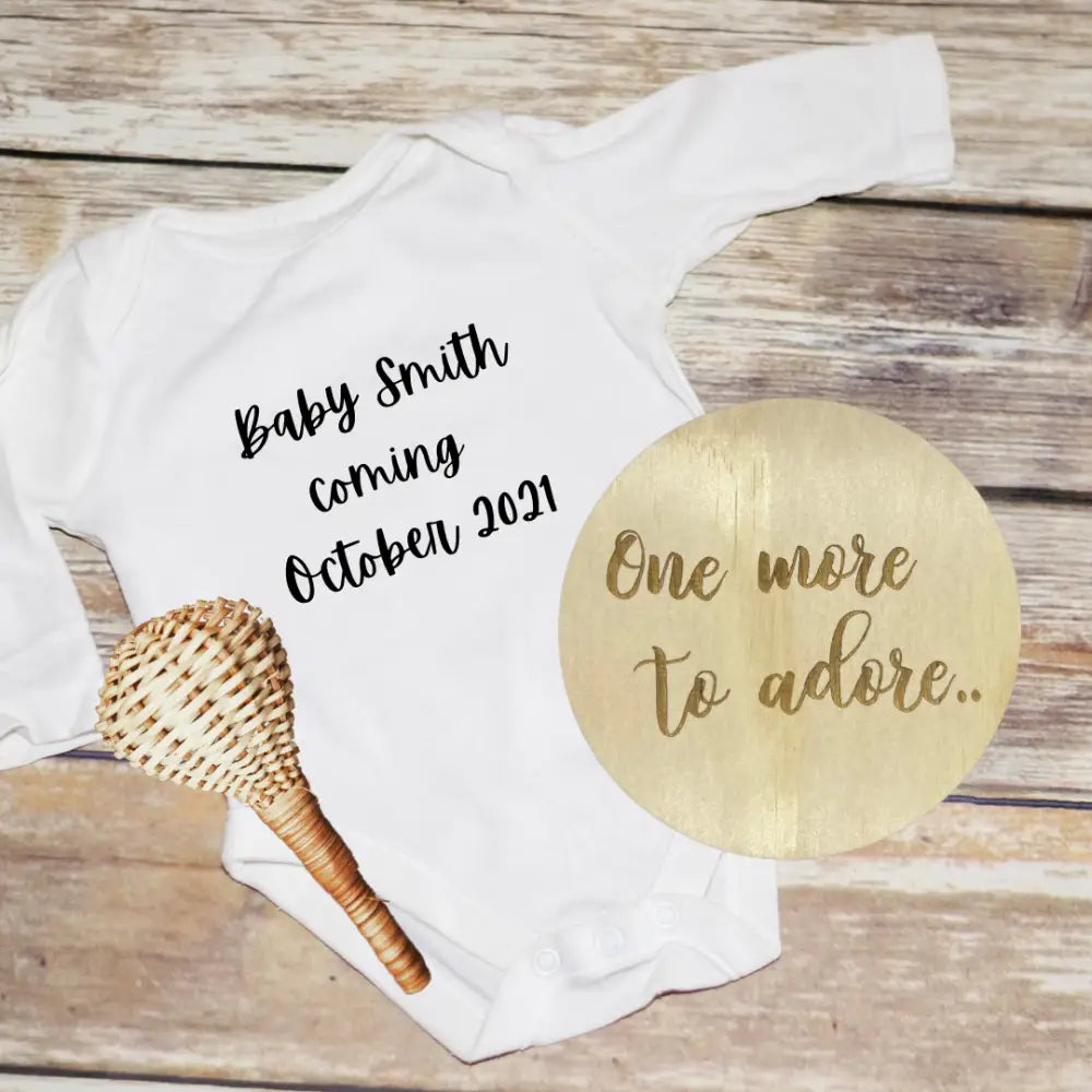 Pregnancy announcement set - One more to adore - All Things Baby