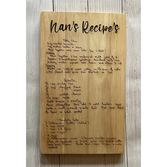 Recipe chopping board - 1 recipe - Engraved Chopping Boards