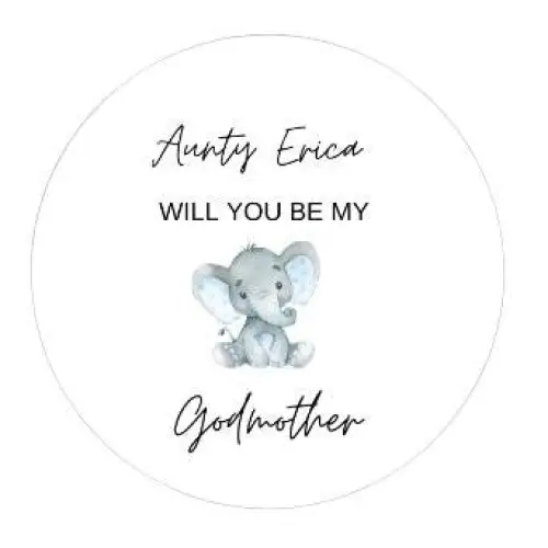 Simple elephant design thank you candle for godparent - 4oz - Medium - Candles