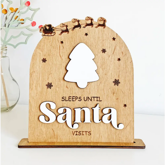 Sleeps until Santa visits sign