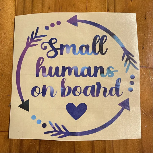 Small Humans on board car decal - Car Decals