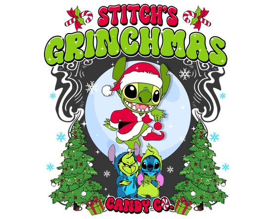 Stitch Grinchmas DTF print - Dtf and UV Dtf Prints