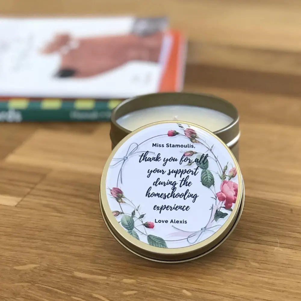 Teachers gift personalised candle - 4oz - Teacher’s Gifts