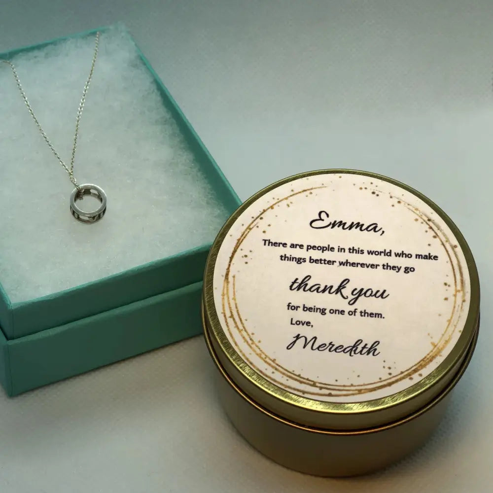 Thank you candle tins gold and black personalised label - Teacher’s Gifts