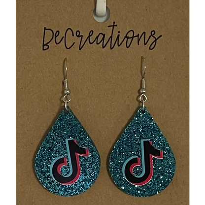 Tiktok inspired earrings - Red / Mirror acrylic - Accessories