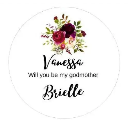 Will you be my godmother - Floral label design - 4oz - Medium - Candles